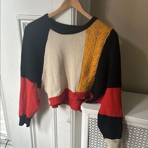 Colorblock Knit Sweater - Multicolor